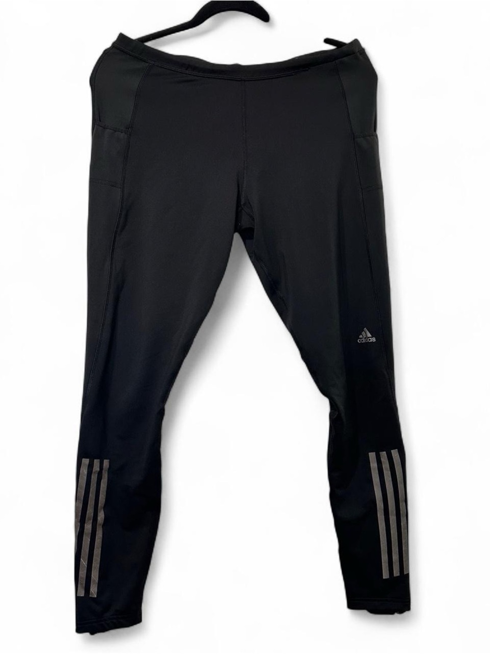 Adidas Supernova Running Tights Leggings Black Reflective Zip Ankle Pockets